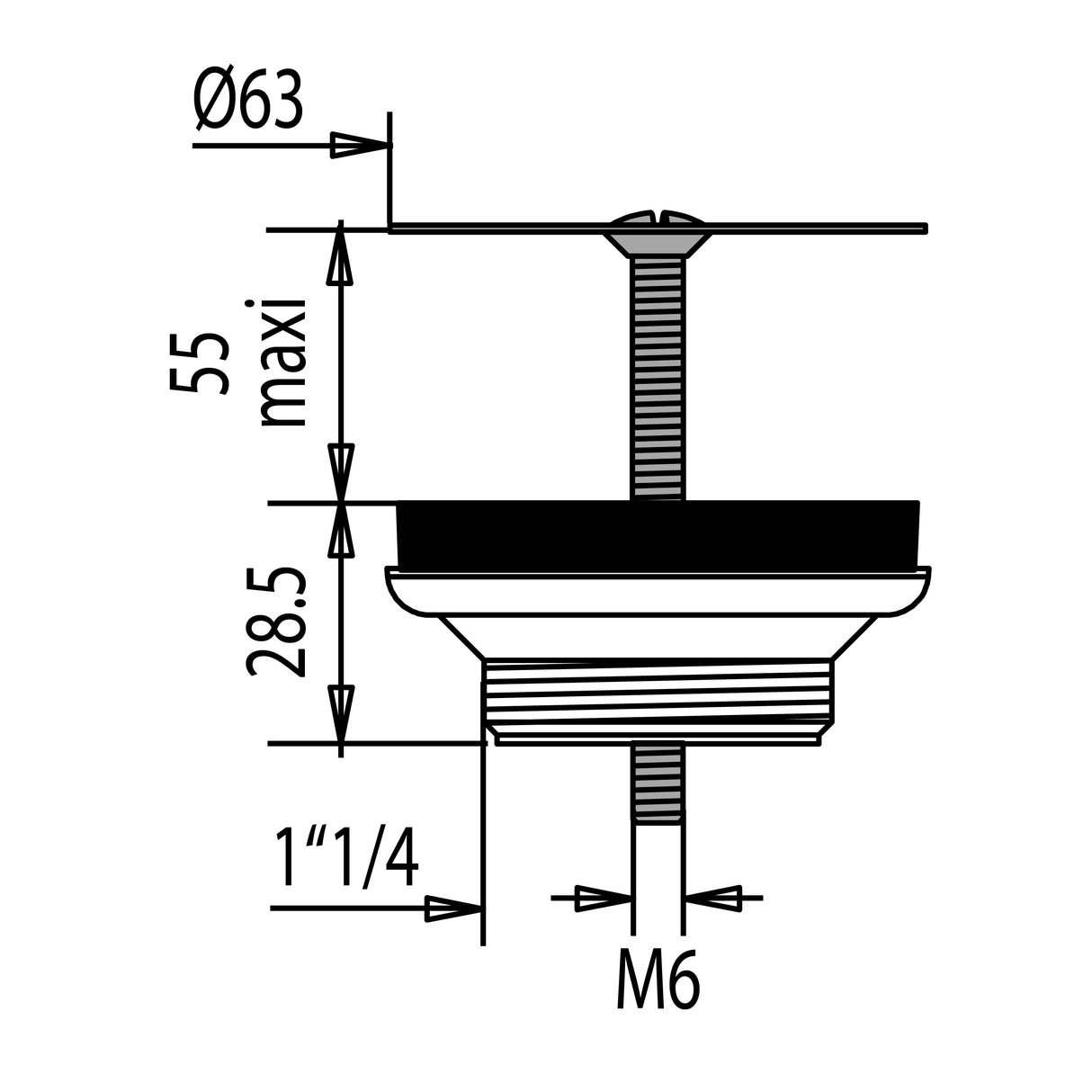 Bonde NF Ecoulement Libre dimensions