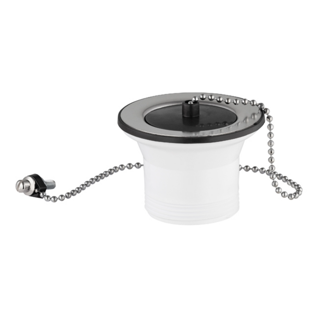 Bonde évier inox + bouchon