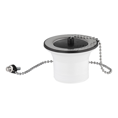 Bonde évier inox + bouchon