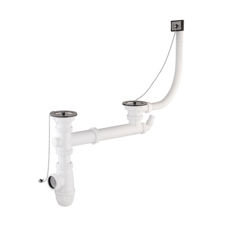 Vidage complet NF evier grès 2 bacs diamètre 60