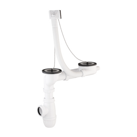 Vidage complet NF evier inox 2 bacs diamètre 50