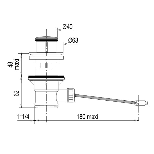 Vidage Complet Lavabo NF dimensions