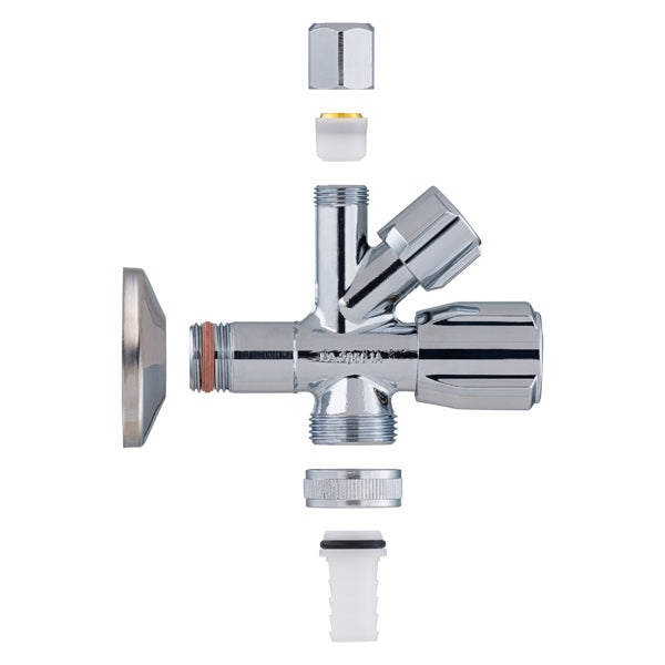 Robinet schell avec rosace double sorties