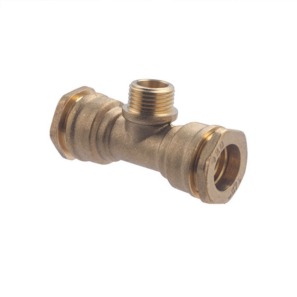 Raccord PE Laiton Té Mâle au Centre