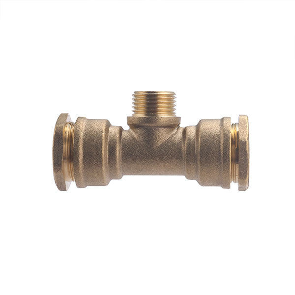 Raccord PE Laiton Té Mâle au Centre