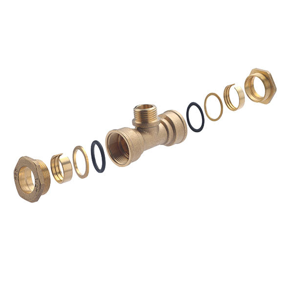 Raccord PE Laiton Té Mâle au Centre
