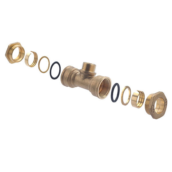Raccord PE Laiton Té Mâle au Centre