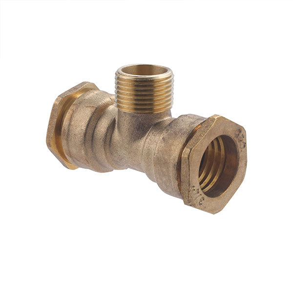 Raccord PE Laiton Té Mâle au Centre