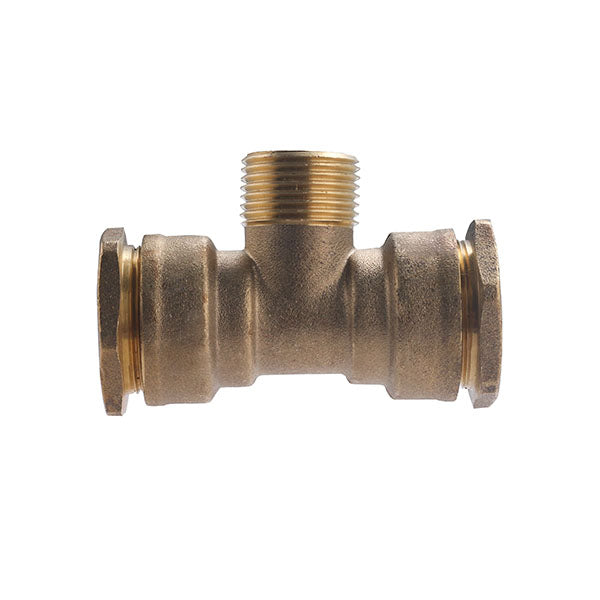 Raccord PE Laiton Té Mâle au Centre