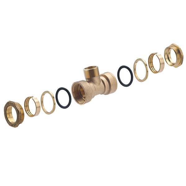 Raccord PE Laiton Té Mâle au Centre