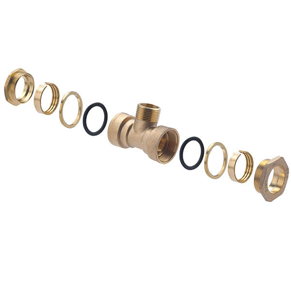 Raccord PE Laiton Té Mâle au Centre