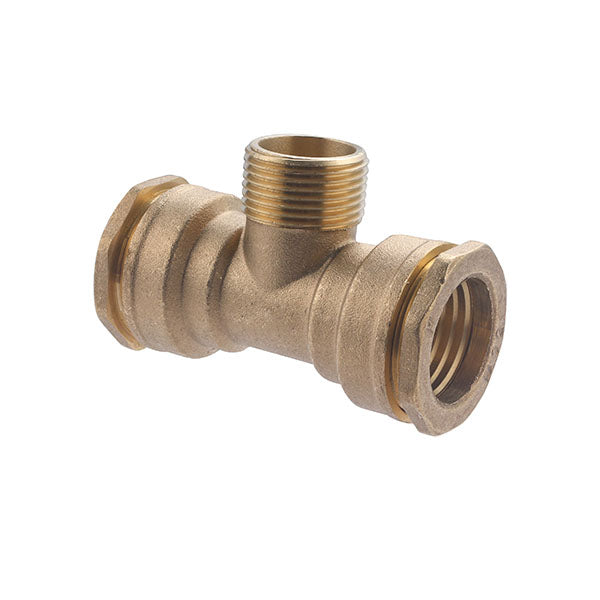 Raccord PE Laiton Té Mâle au Centre