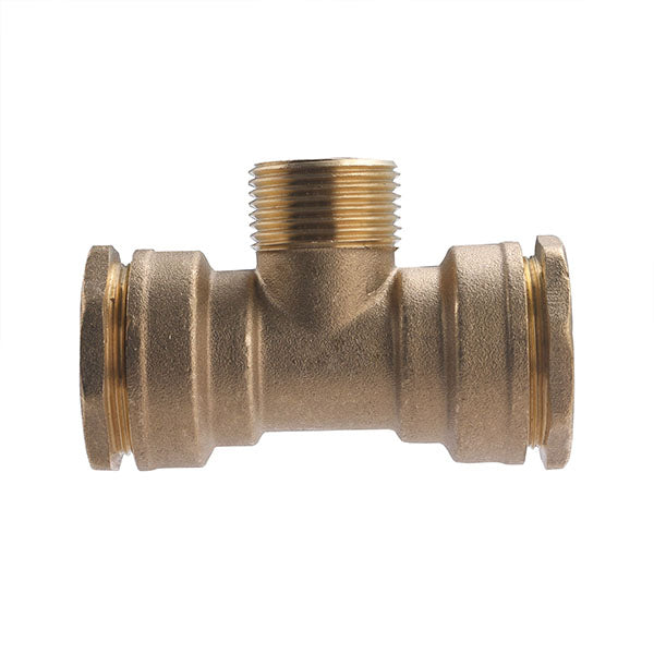 Raccord PE Laiton Té Mâle au Centre