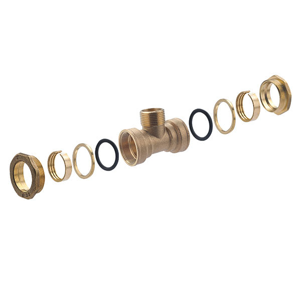 Raccord PE Laiton Té Mâle au Centre