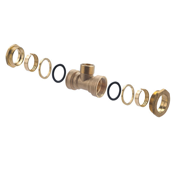 Raccord PE Laiton Té Mâle au Centre