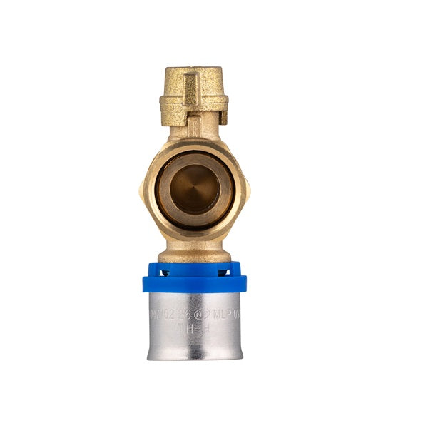 Vanne equerre multicouche à sertir femelle écrou libre