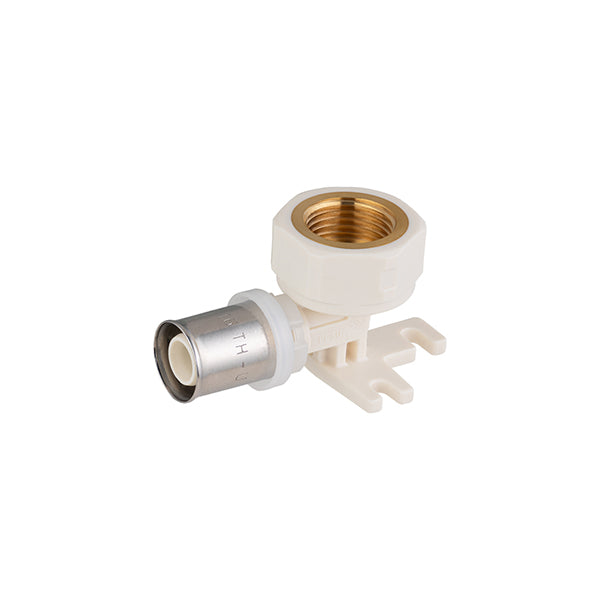 Raccord PPSU multicouche à sertir coude applique femelle