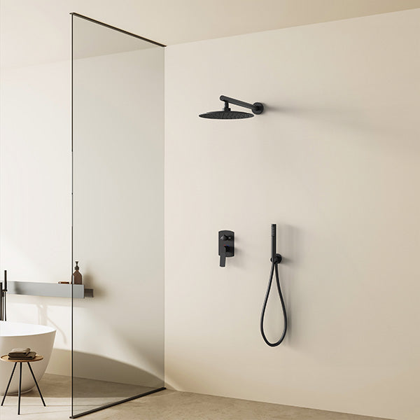 Colonne de douche encastrable noir ambiance moderne