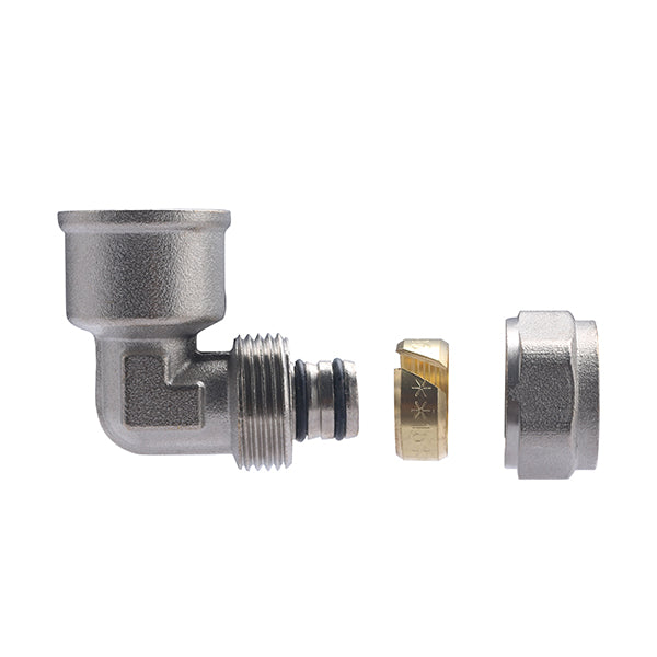 Raccord Multicouche à Compression Coudé Femelle Ø16 - femelle 1/2 (15x21) décomposition