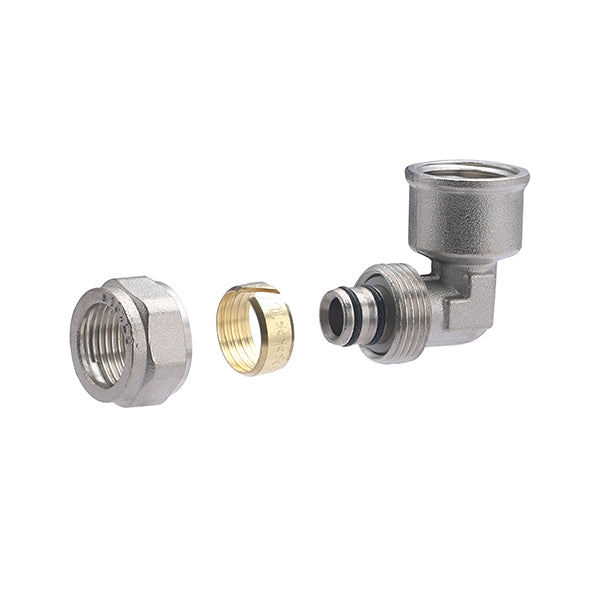 Raccord Multicouche à Compression Coudé Femelle Ø16 - femelle 1/2 (15x21) décomposition