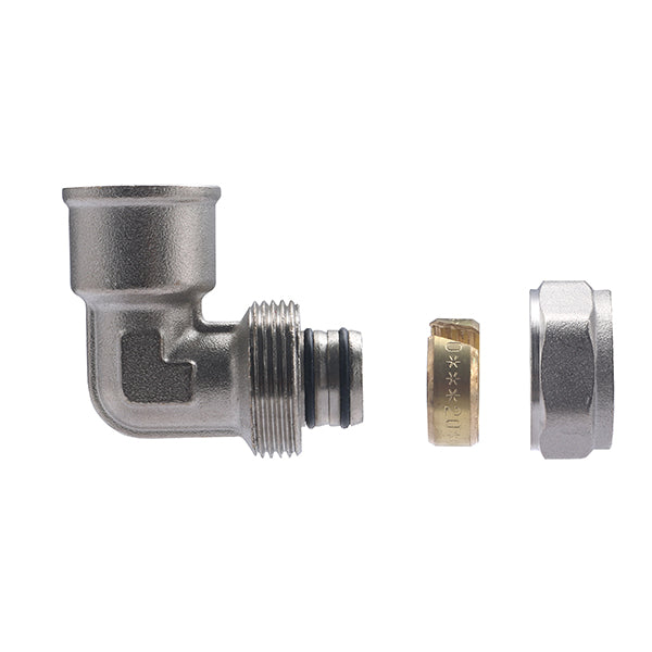 Raccord Multicouche à Compression Coudé Femelle Ø20 - femelle 1/2 (15x21) décomposition