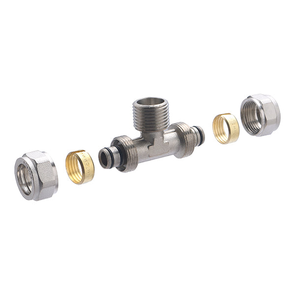 Raccord Multicouche à Compression Té Mâle au Centre décomposition