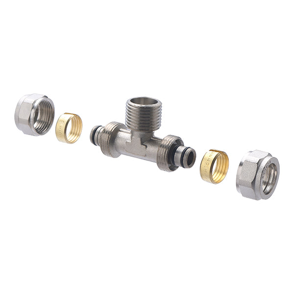Raccord Multicouche à Compression Té Mâle au Centre décomposition