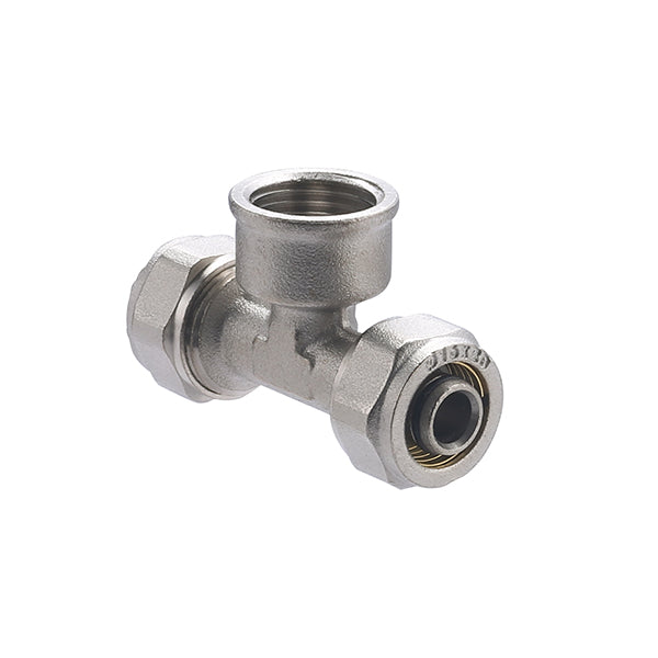 Raccord Multicouche à Compression Té Femelle au Centre Ø16 - femelle 1/2 (15x21)