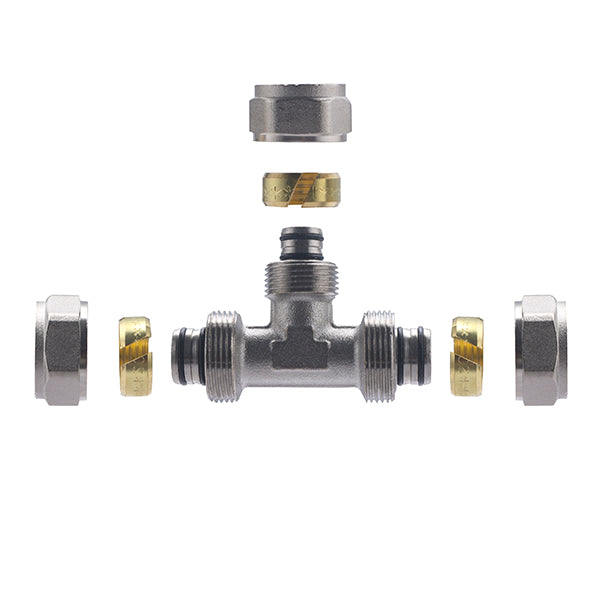 Raccord Multicouche à Compression Té Réduit Ø20-16-20 décomposition