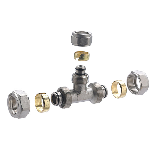 Raccord Multicouche à Compression Té Réduit Ø20-16-20 décomposition