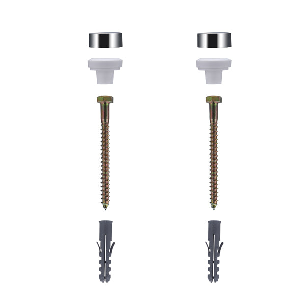 Fixations WC tirefonds 6x70 mm chevilles 8x40 mm x2
