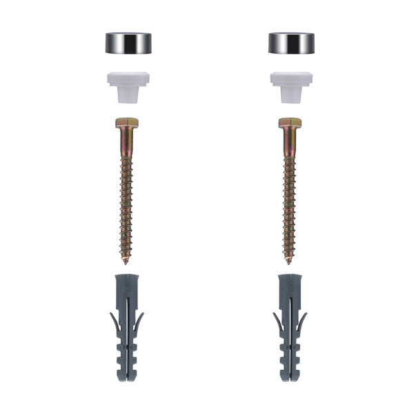 Fixations WC tirefonds 6x60 mm chevilles 8x40 mm x2