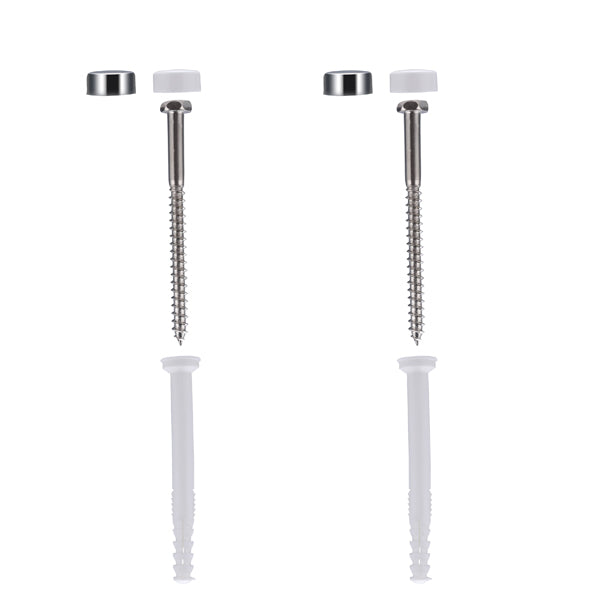 Fixations WC tirefonds 6x80 mm chevilles 8x80 mm avec cuvette de protection x2
