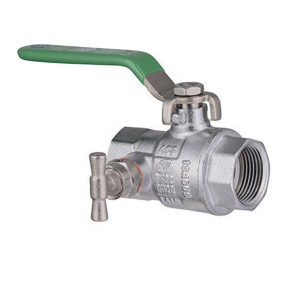 Vanne NF à Manette Plate Femelle - Femelle à Purge