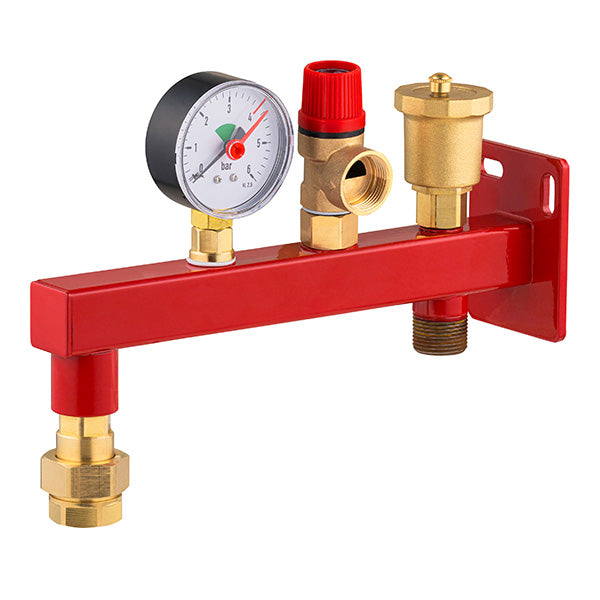 Console équipée avec valve d'isolement pour vase d'expansion chaudière