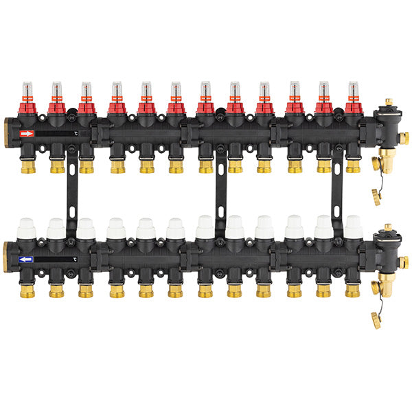 Collecteur plancher chauffant / rafraichissant 12 circuits