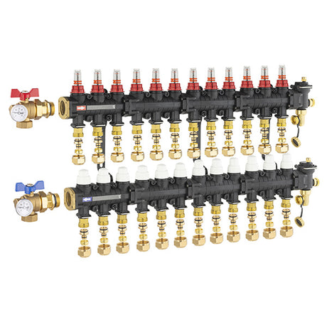 Collecteur plancher chauffant / rafraichissant 12 circuits