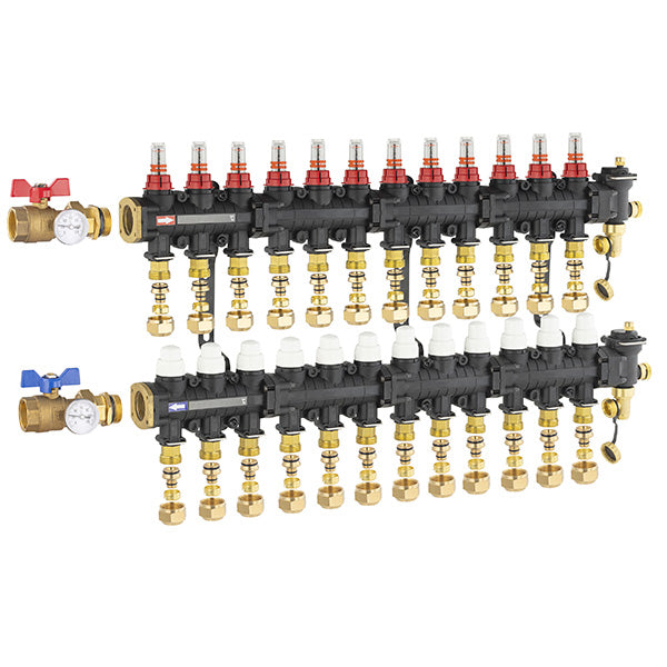 Collecteur plancher chauffant / rafraichissant 12 circuits