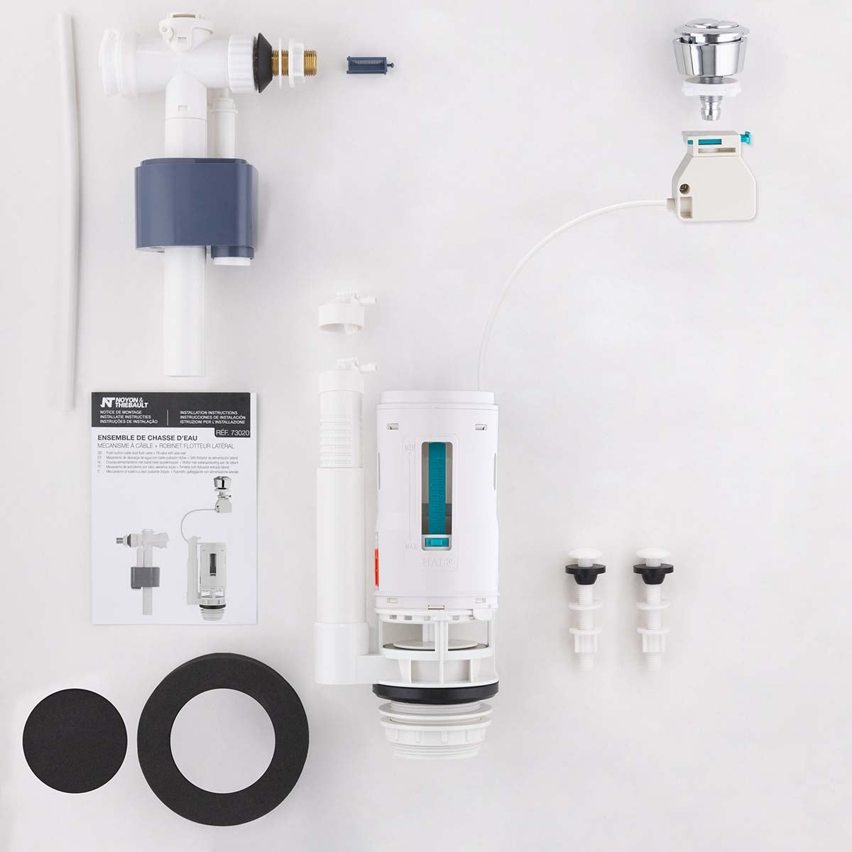 mecanisme chasse d eau a cable double poussoir