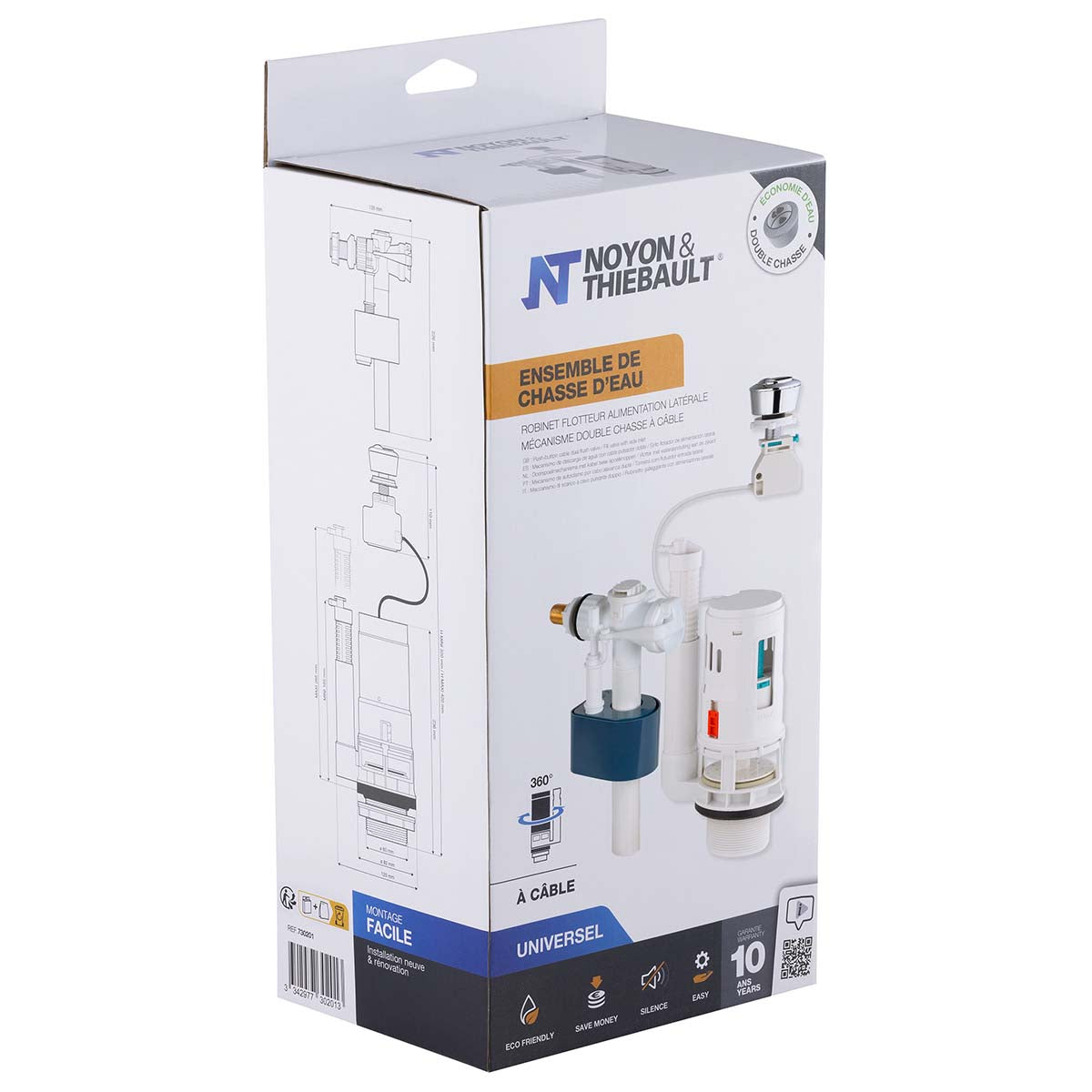 mecanisme chasse d eau a cable double poussoir