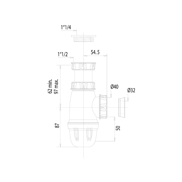 Siphon Lavabo / Evier dimensions