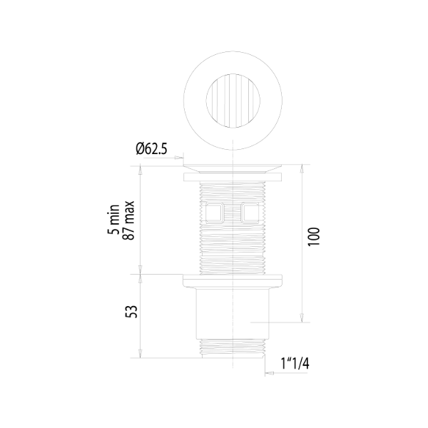 Bonde à écoulement libre dimensions
