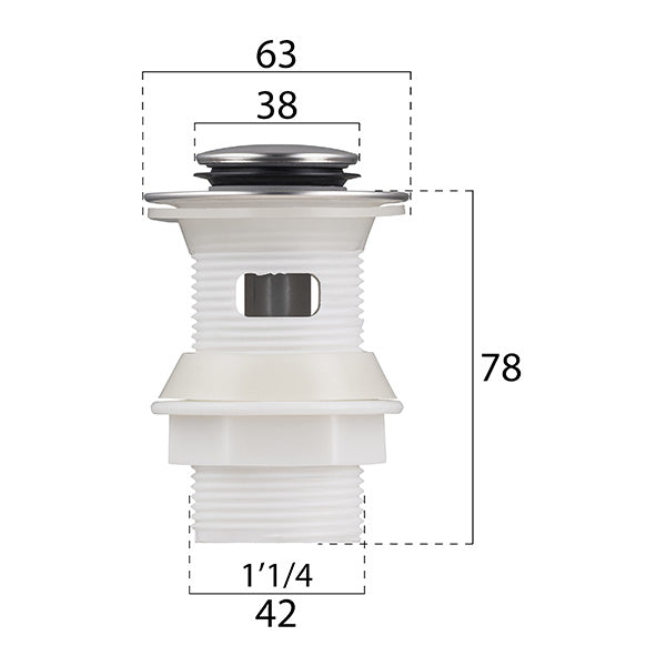 Bonde de lavabo clic clac avec trop plein