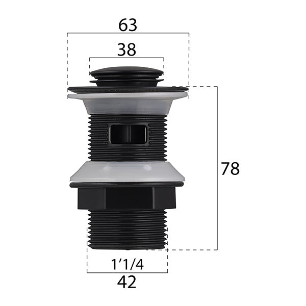 Bonde de lavabo clic clac avec trop plein