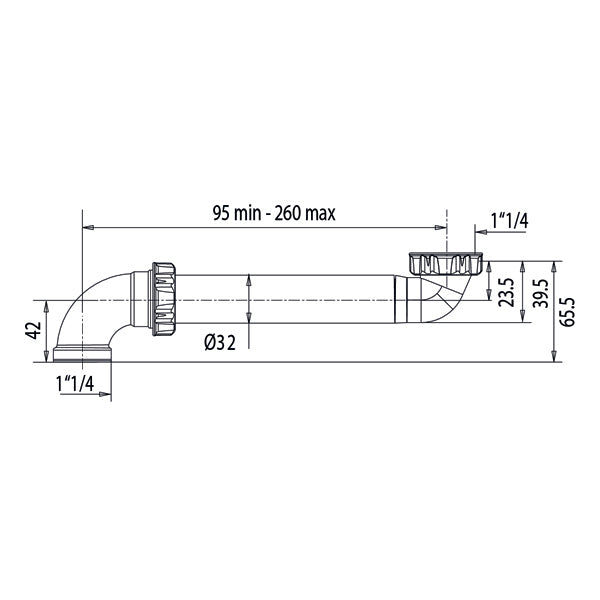 Tubulure gain de place sous lavabo