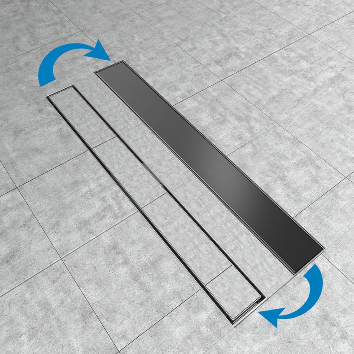 Caniveau de douche noir Italienne à carreler