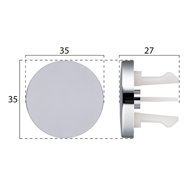 Enjoliveur de trop-plein de lavabo D23 à 30 mm chromé