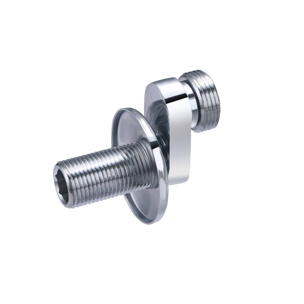 Paire de raccords excentrés 25 mm mâle 15x21 mâle 20x27 + rosaces chromées