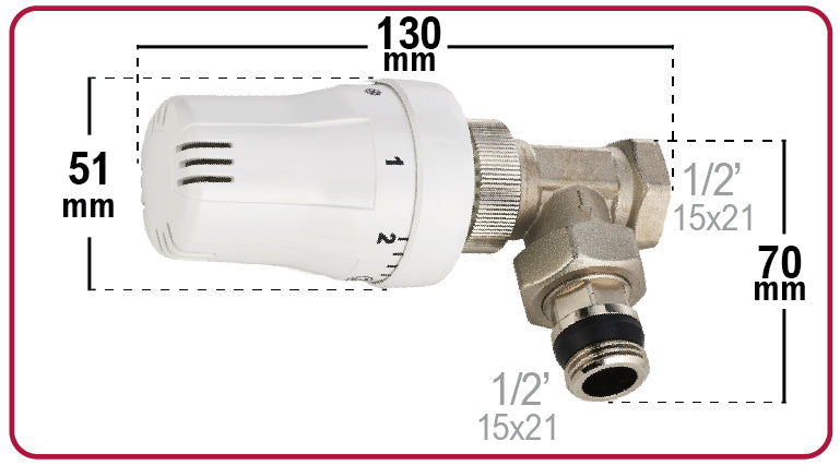 Dimension Robinet Thermostatique de Radiateur