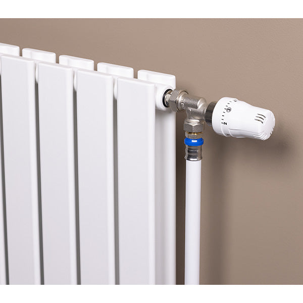 Robinet Thermostatique Equerre Inversé de Radiateur installé